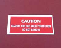 (image for) Mower deck decal - Guard removal caution - Click Image to Close