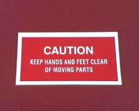 (image for) Snow Thrower Decal - hands and feet caution